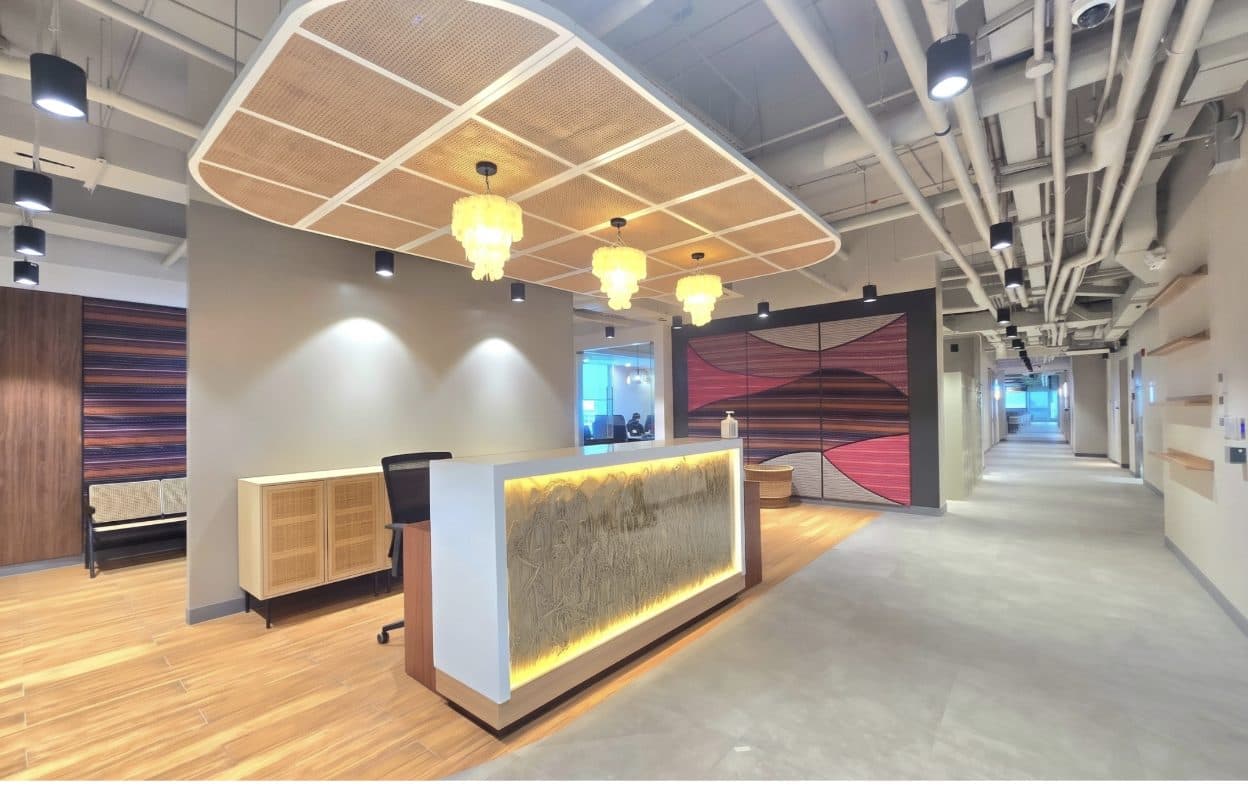 Reception area of the new MicroSourcing and Beepo service delivery center in Clark, Pampanga